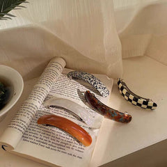 Vintage Checkered Hair Clip | Timeless Elegance & Energy Balance