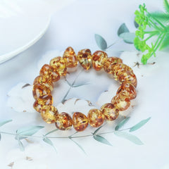 Unisex Irregular Amber Bracelet for Grounding, Vitality, and Emotional Balance