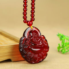 Smiling Character Resin Pendant Necklace - Harmonious Energy for Joy & Positivity