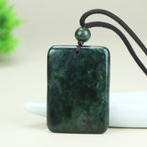 Faux Jade Pendant Necklace - Minimalist Design for Daily Wear & Spiritual Energy