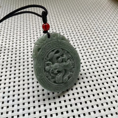 God Dragon Blessed Pendant - Prosperity Energy Traditional Stone Necklace