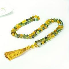 Agate Prayer Beads Necklace - 108 Beads for Spiritual Healing & Daily Wear