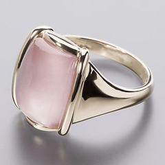 Elegant Square Pink Synthetic Zircon Ring for Birthdays Engagements Anniversaries with Mindful Energy