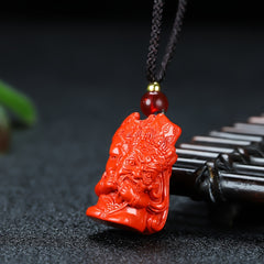 Men's Protective Cinnabar Pendant for Grounding, Spiritual Balance & Energy Clearing