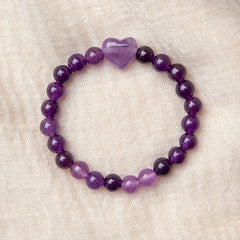 Heart-Shaped Tiger Eye Bracelet - Natural Stone Jewelry for Romantic Occasions & Daily Wear with Energy Healing