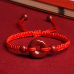 Handmade Lucky Protection Braided Bracelet — Red String Fortune, Safety & Vitality Energy Charm