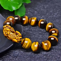 Natural Tiger Eye Stone Bracelet - Brown Beaded Unisex Jewelry for Energy Balance & Protection | August Birthstone Gift for Mind-Body-Spirit Harmony