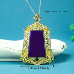 Chinese Style Peaceful No Trouble Pendant Natural Stone Vintage Talisman for Harmony and Protection