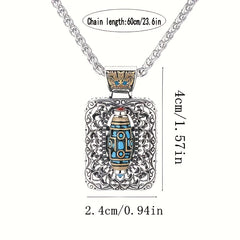 Cool Rotating Bead Vintage Black Imitation Turquoise Pendant Necklace — Spiritual Energy & Harmony Amulet