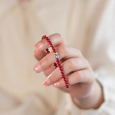 Elegant Chinese Style Cinnabar Lotus Bead Bracelet - Harmony & Prosperity Energy