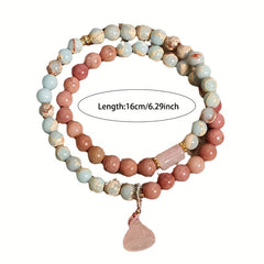 Pink & Beige Resin Bracelet - Daily Harmony & Party Elegance