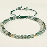 Green Agate Woven Bracelet - Adjustable Design for Energy Healing and Daily Wear
