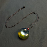 Zen Green Resin Buddha Pendant Necklace for Inner Peace, Unisex Minimalist Style, Perfect for Meditation