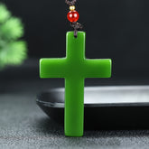 Dry Green Cross Pendant: Natural Balance & Protective Energy for Daily Wear