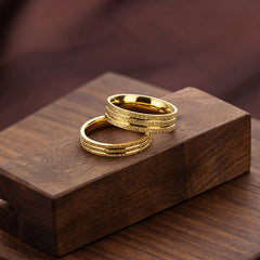 Elegant Minimalist Golden-Tone Ring - Auspicious Energy for Couples & Weddings
