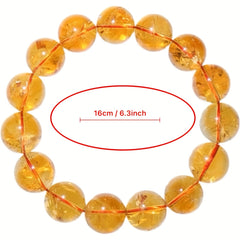 10/12mm Brazilian Yellow Crystal Bracelet for Energy Balance - Super Seven Crystal Tower for Daily Wear