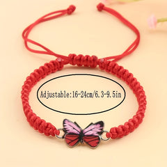 Butterfly Bracelet For Couples - Trendy Red Rope Adjustable Couple Bracelet for Love & Connection