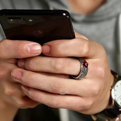 Feng Shui Pixiu Ring Wealth & Protection Amulet with Heart Sutra Engraving