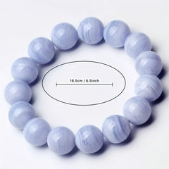 12mm Blue Agate Bracelet for Harmony & Protection - Daily Wear & Mother's Day Gift