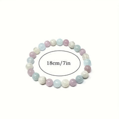 Bohemian Meditation Bracelet with Quartz Kunzite & Rainbow Moonstone - Clarity & Spiritual Awakening Jewelry