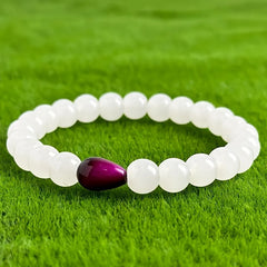 1pc Bohemian Elastic Bracelet - Gradient Stone White Stone for Calming Communication