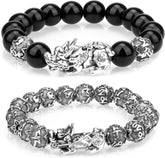 Feng Shui Black Obsidian Wealth Bracelet - Attract Wealth & Luck with 12mm Beads