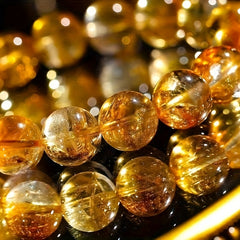 10/12mm Brazilian Yellow Crystal Bracelet for Energy Balance - Super Seven Crystal Tower for Daily Wear