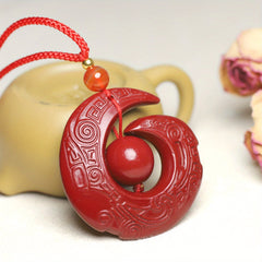 Lucky Cinnabar Pendant Necklace — Protection, Grounding & Heart Energy