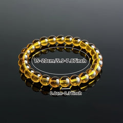 Citrine Stone Bracelet - Golden Yellow Gemstone for Wealth Attraction & Good Luck Charm