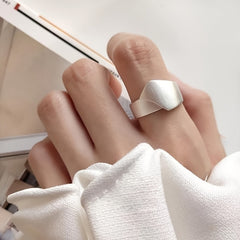 Geometric Matte Sanded Open Ring — Balance & Harmony Unisex Energy Talisman