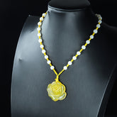 White Jade Rose Pendant Necklace for Love, Purity & Elegant Style