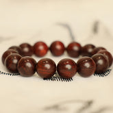 1pc Bohemian Sandalwood Beaded Bracelet - Natural Wooden Beads for Spiritual Healing & Mindfulness