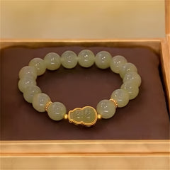 Lucky Cinnabar Bracelet: Calabash-Shaped Bead for Good Fortune & Prosperity