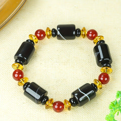 9-Eye Agate Pendant Necklace for Men, Protective Tibetan Dzi Bead Jewelry, Spiritual Gifts for Strength and Grounding