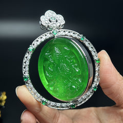 Retro Green Thousand-Hand Guanyin Pendant - Compassion, Protection & Spiritual Harmony Jewelry