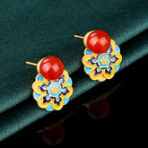 Vintage Islamic Geometric Earrings - Spiritual Energy & Copper Art for Daily Wear