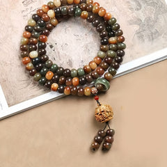 108pcs Chinese-Style Bodhi Prayer Bead Bracelet - Natural Energy for Meditation & Protection