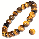 3pcs Tiger Eye Stone Bracelets for Grounding Energy - Handcrafted Yoga & Relax Jewelry for Men