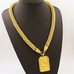 Men's Golden Dragon Pendant Necklace - Protection & Prosperity Energy