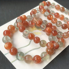Elegant Golden Strawberry Sunstone Bracelet - Harmony & Prosperity Energy Boost