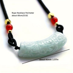 Natural Stone Curved Pendant Necklace - Harmony Energy & Protective Talisman for Daily Wear
