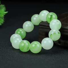 Men's Bohemian Green & White Jade Bracelet for Calm, Balance, and Energetic Harmony