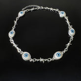 Heavy-Duty Exaggerated Collarbone Chain with Eye Pendant - Gothic Edgy Layered Necklace for Concerts & Everyday Wear