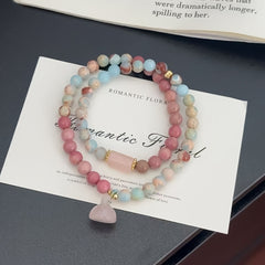 Pink & Beige Resin Bracelet - Daily Harmony & Party Elegance