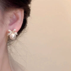 Elegant Bow & Butterfly Clip-On Earrings with Positive Energy - Retro Vintage Style for Daily Wear