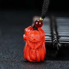 Men's Protective Cinnabar Pendant for Grounding, Spiritual Balance & Energy Clearing