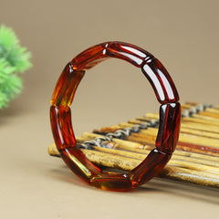 Boho Style Natural Blood Amber Bracelet - Unisex Valentine's Gift for Energy & Protection