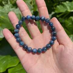 Infused Spiritual Calming Bracelet Natural Blue Beads Third Eye Chakra Inner Peace Bohemian Vintage Gift