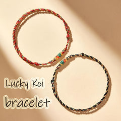 Lucky Fish Knot Bracelet — Handmade Adjustable Woven String, Energy of Prosperity, Protection & Harmony