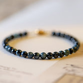 Blue Tiger Eye Stone Beaded Hand Chain - Vintage Elegance for Daily Energy & Gift-Giving